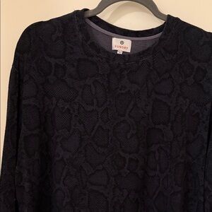 Sundry Black Subtle Animal Jacquard Crew